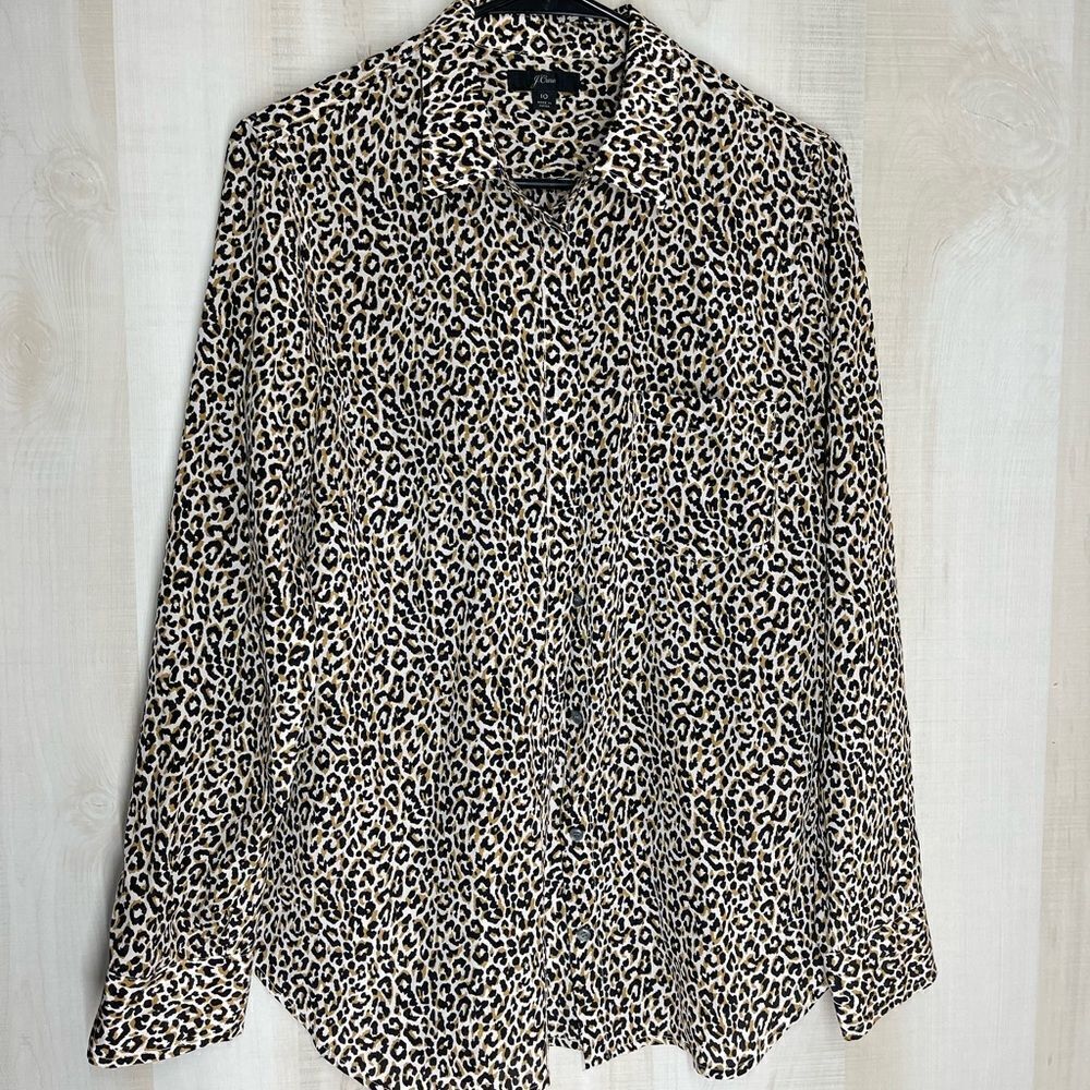 J.‎ Crew ladies animal print blouse, size 10